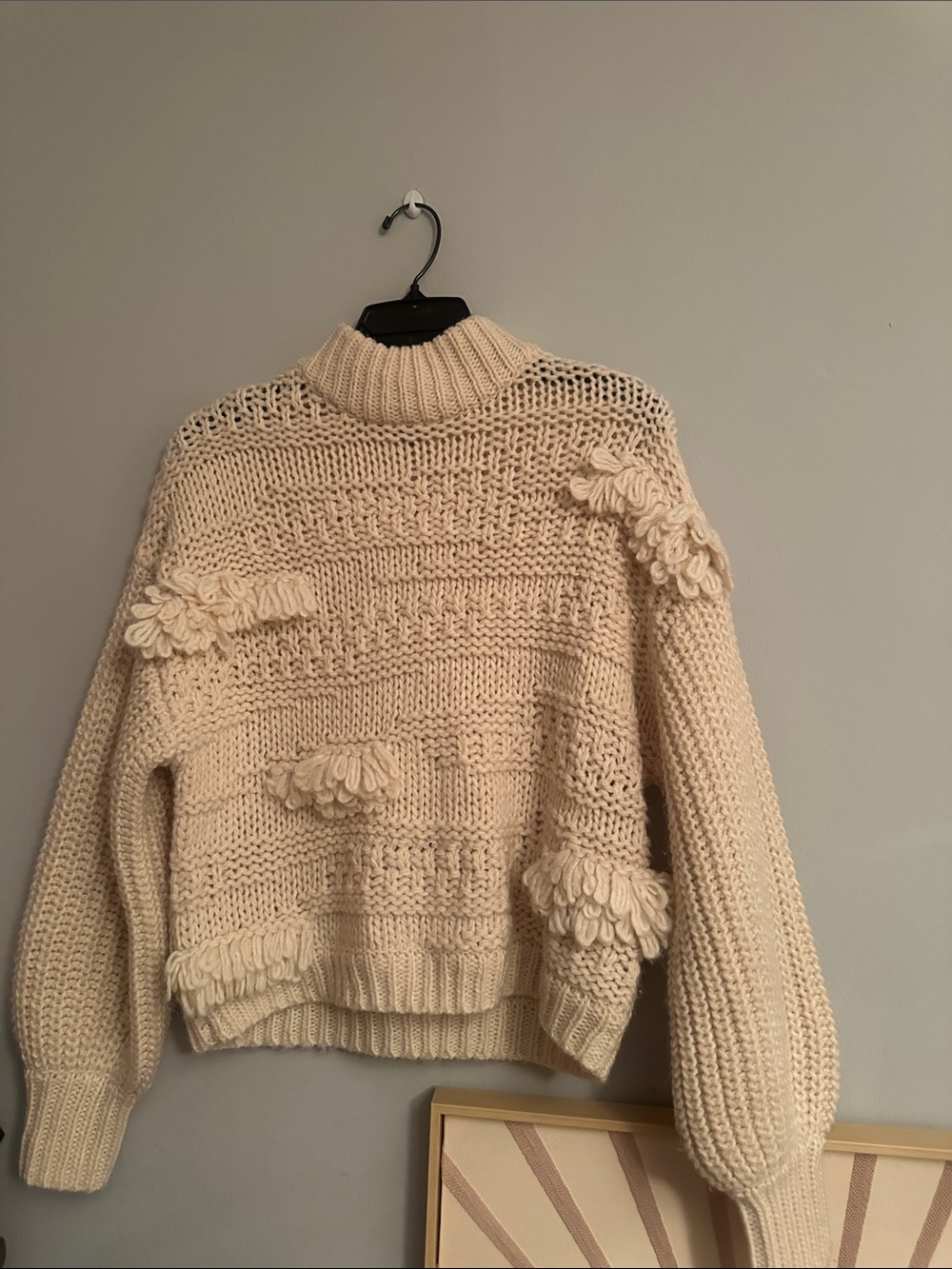 Universal Thread Cream Loop-Detail Chunky Turtleneck Sweater - Like New